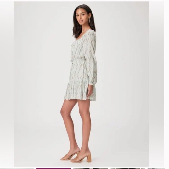 35. PAIGE $279 Marjie Floral Dress in Sage Green - Picture 2 of 2